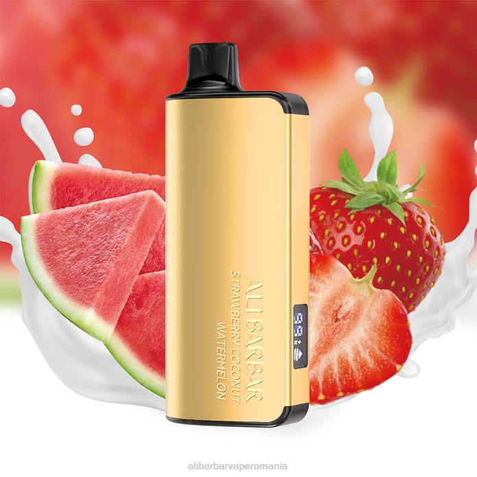Alibarbar Vape Flavours capsuni nuca de cocos pepene verde - Alibarbar Ingot 9000 vape de unică folosință 6TVX24